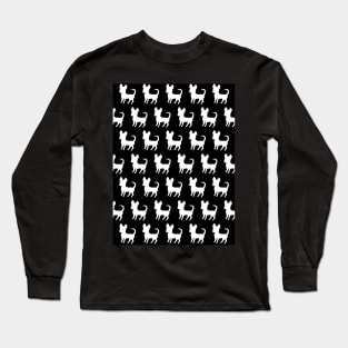 Chihuahua silhouette print (large) black and white Long Sleeve T-Shirt